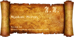 Nyakas Miron névjegykártya